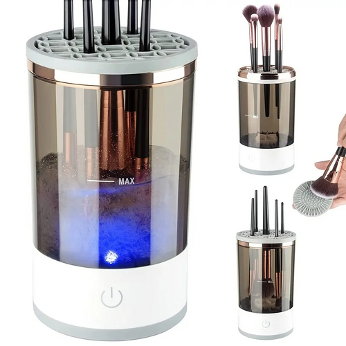 Rinsella brush cleaner: cleaning cup, drying holder and silicone pad