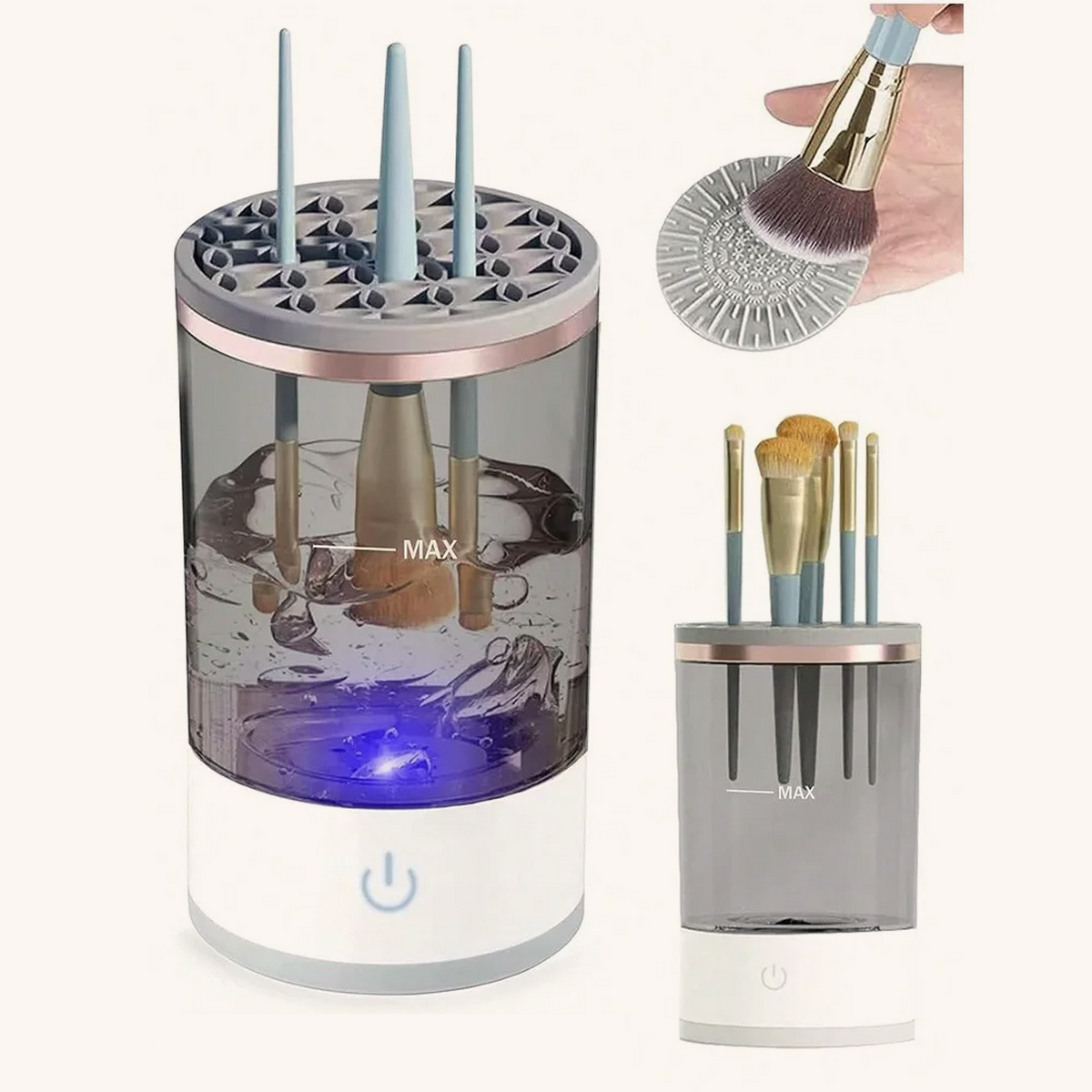 Rinsella cleaner, drying holder and silicone cleaning pad